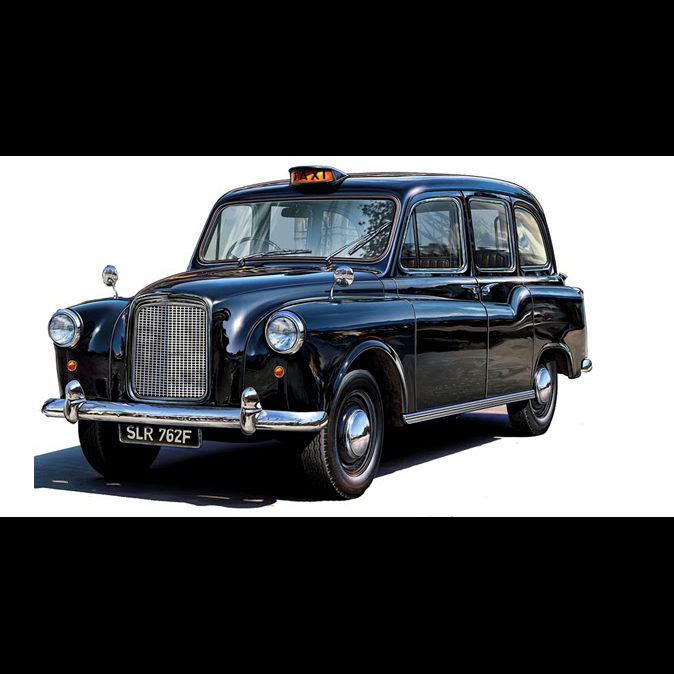 Un tipico taxi nero di Londra