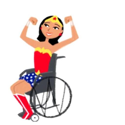 Vignetta di Wonder Woman in carrozzina