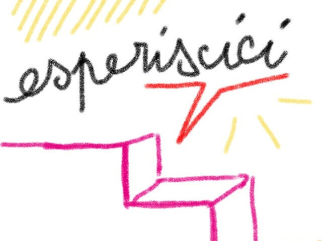 un'illustrazione stilizzata che rappresenta due scalini. Con un fumetto, gli scalini dicono "Esperiscici".