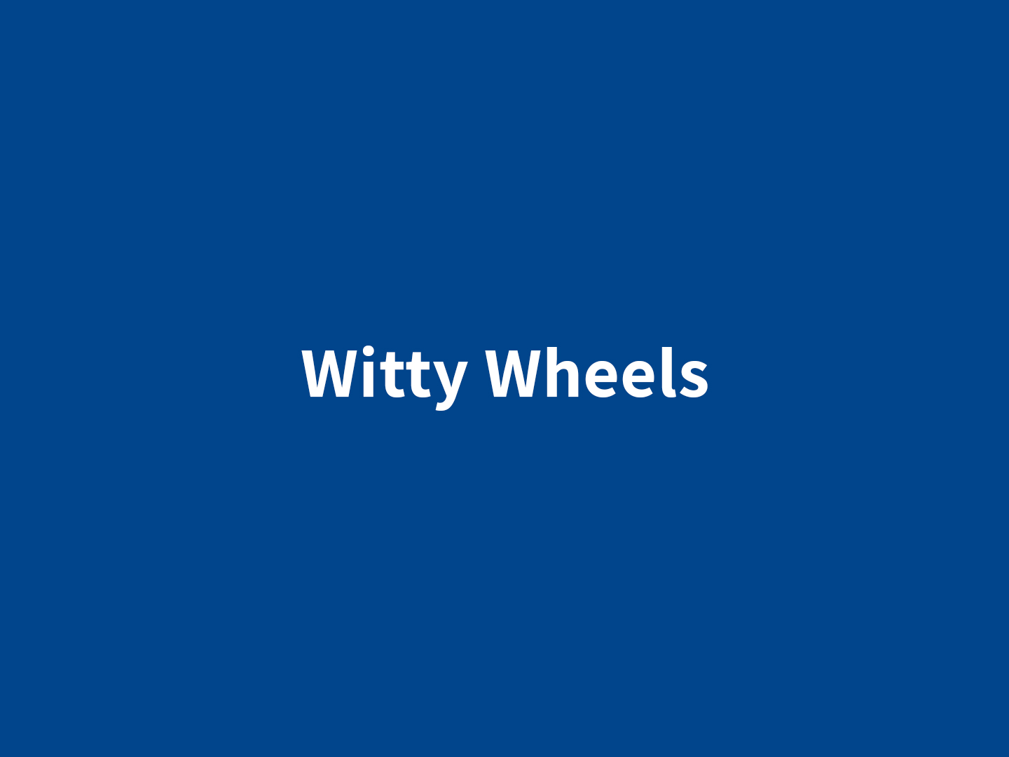Witty Wheels banner blu