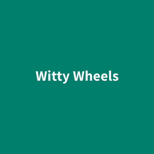 witty wheels banner verde
